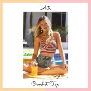 Astr The Label Crochet Halter Top